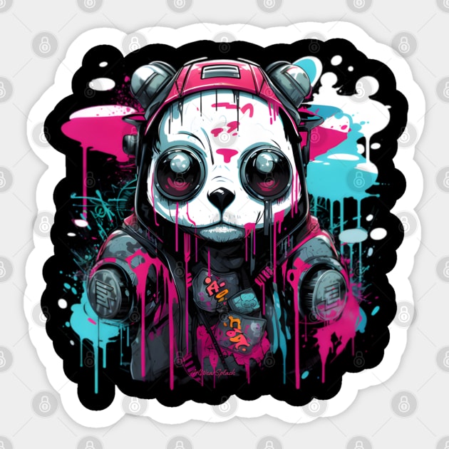 Cyberpunk Panda Sticker by ArtWearSplash